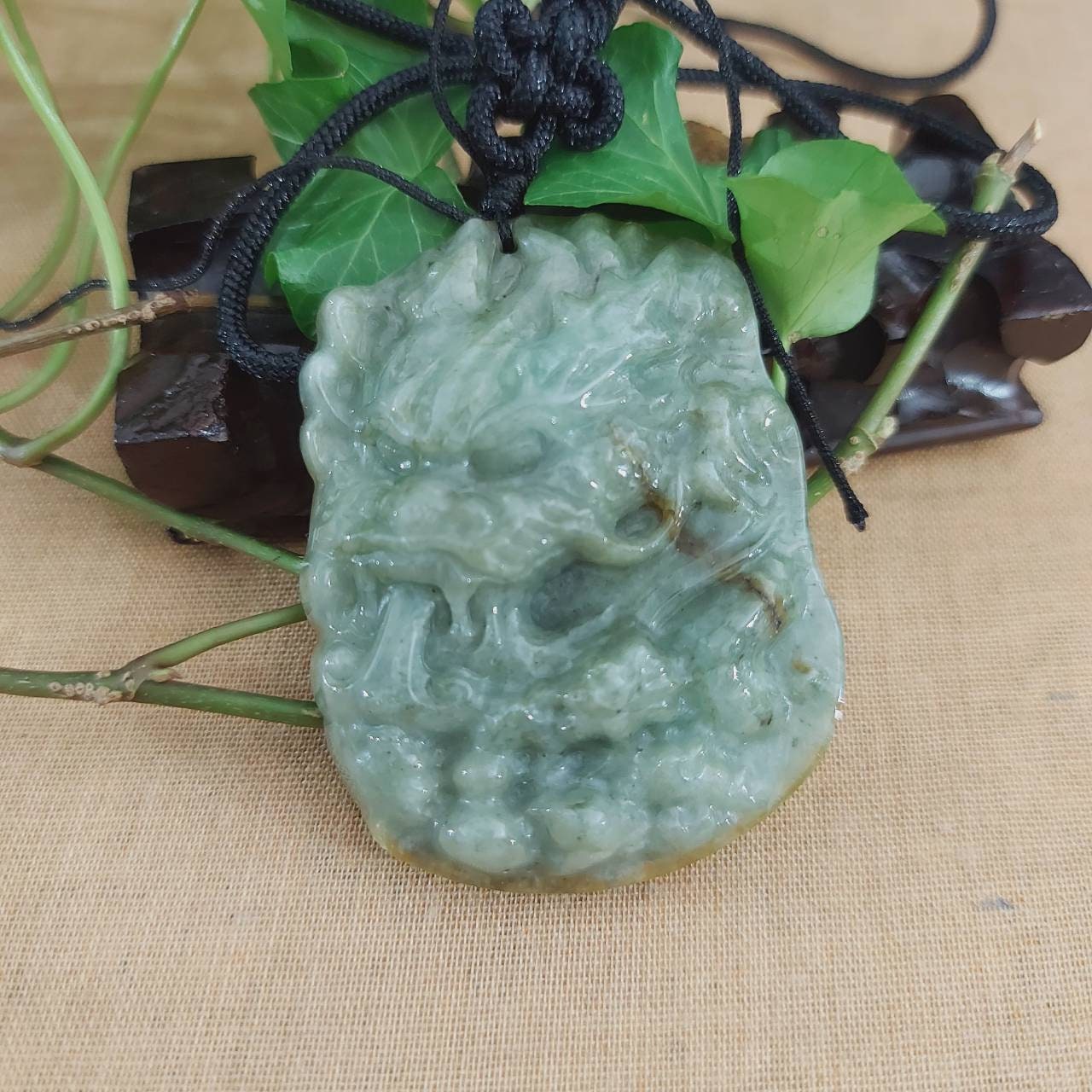 Djade-new Certified Natural Green A Jadeite Jade Pendant Carving