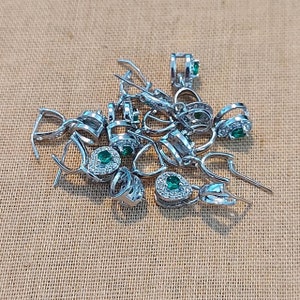 DJade- 新品 1個 925s シルバー ホワイトフィルド ベイル ウォーター ドロップ シェイプ ペンダント用