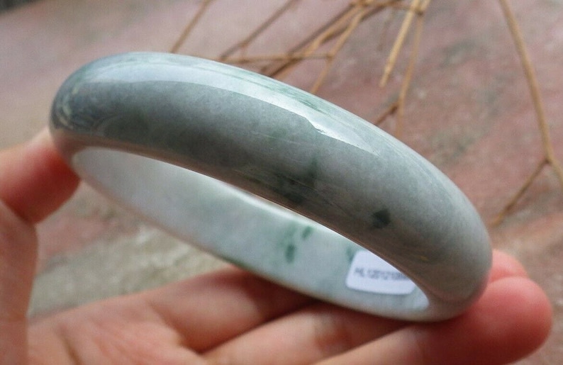 DJade-NEW Certified Natural Green Jade Jadeite Bangle 62mm \u7389\u956f