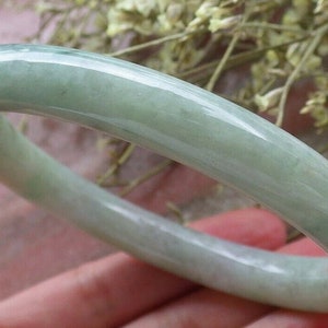 DJade-61mm Certified Natural Green Grade A Jade Jadeite Bangle 手镯 Best Gift