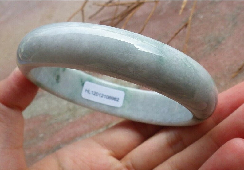 DJade-NEW Certified Natural Green Jade Jadeite Bangle 62mm \u7389\u956f