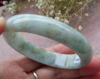 DJade-59mm Certified Natural Green A Jade Jadeite Bangle 手镯