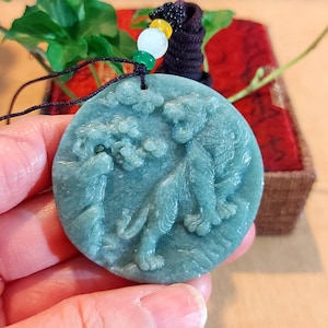 DJade - Certified Natural Green A Jadeite Jade Pendant Carved Tiger Best Gift