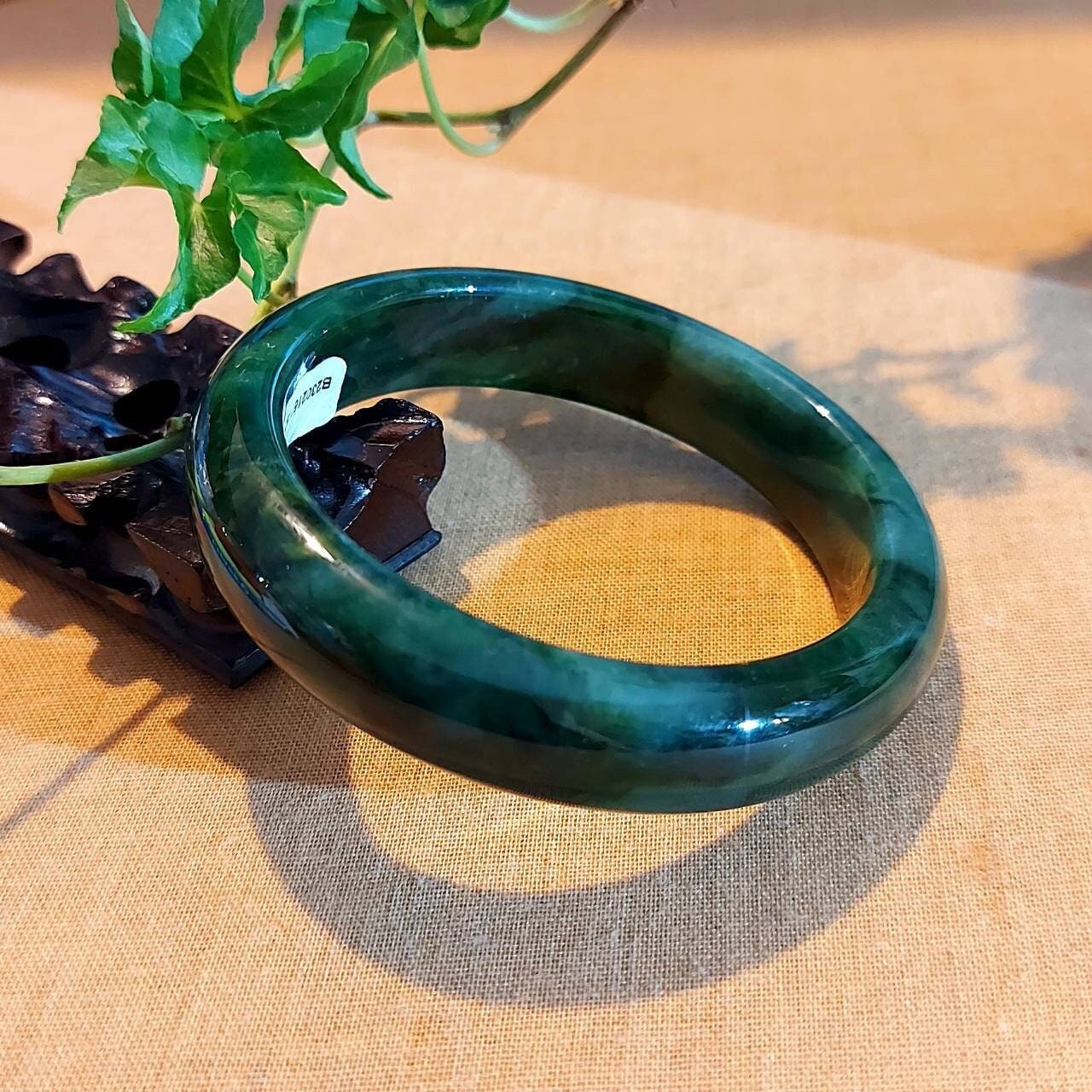 Djade-new 63mm Certified Natural Green Nephrite Jade Bracelet