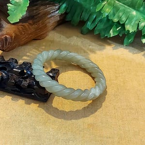 DJade-61mm Certified Natural Green Nephrite Jade Bracelet Bangle Best Gift
