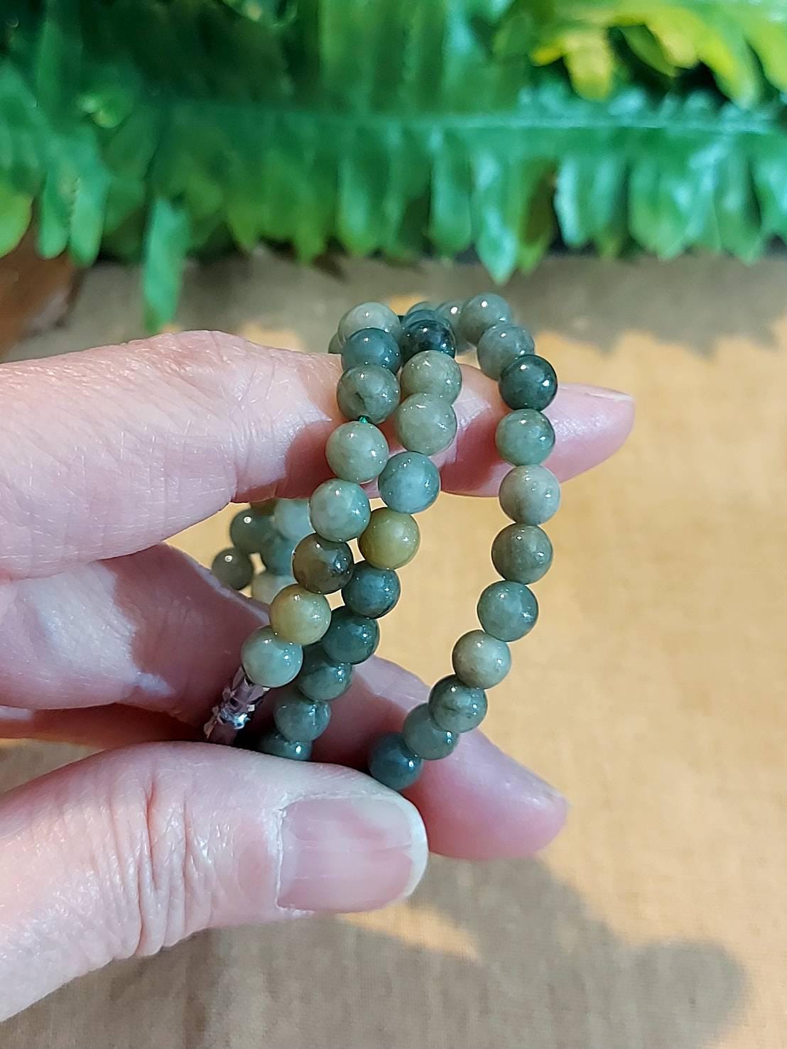 Collana In Giadeite Naturale 100% Certificata – Perline Verdi Gialle 20 Pollici Fatte A Mano