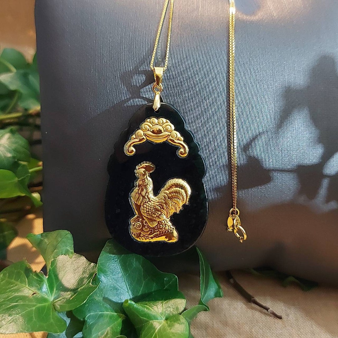 Djade-certified Natural Green Nephrite Jade Inlaid With 999 Gold