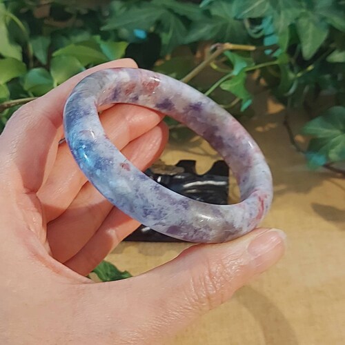 DJade-New 58mm Rare Plum Blossom Tourmaline Crystal Bangle shops Best Gift
