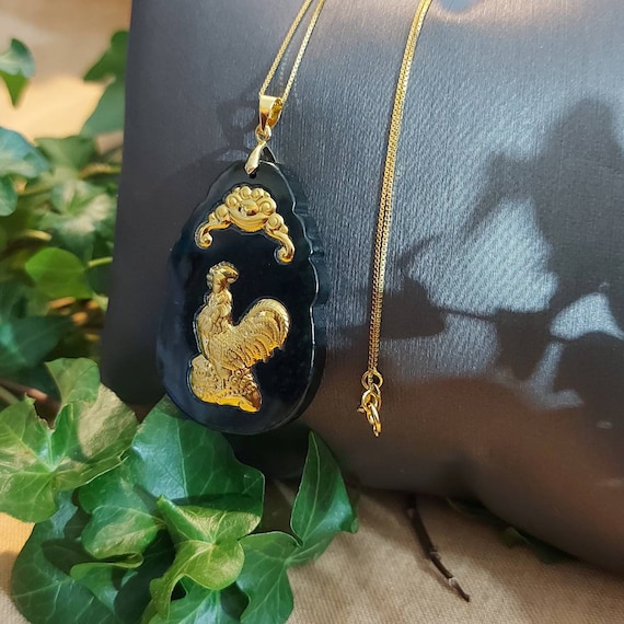 Djade-certified Natural Green Nephrite Jade Inlaid With 999 Gold