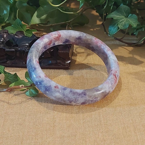 DJade-New 58mm Rare Plum Blossom Tourmaline Crystal Bangle shops Best Gift