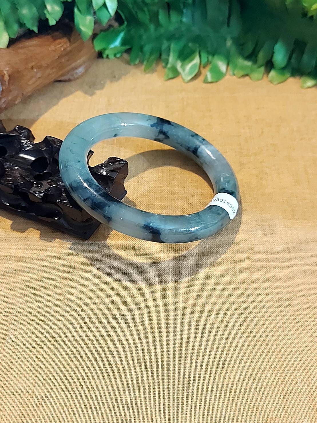 JADEX③ リクエスト品 Djade-new 56mm Certified Natural Green A Grade Jadeite Jade Bangle