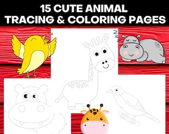 Download Animals Tracing Page Etsy