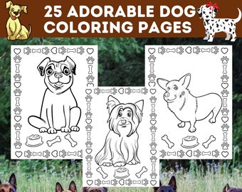 Dog Coloring Page | Etsy