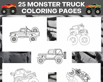 Truck Coloring Book Etsy