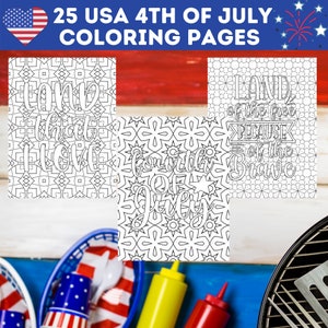 25 USA Patriotic 4th Of July Coloring Pages Bundle, Fourth Of July Holiday Printable, USA Independence Day Coloring Book, Instant Download!