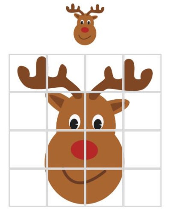 Rudolph The Red-Nosed Reindeer Printable Jigsaw Puzzle, 16 Piece.