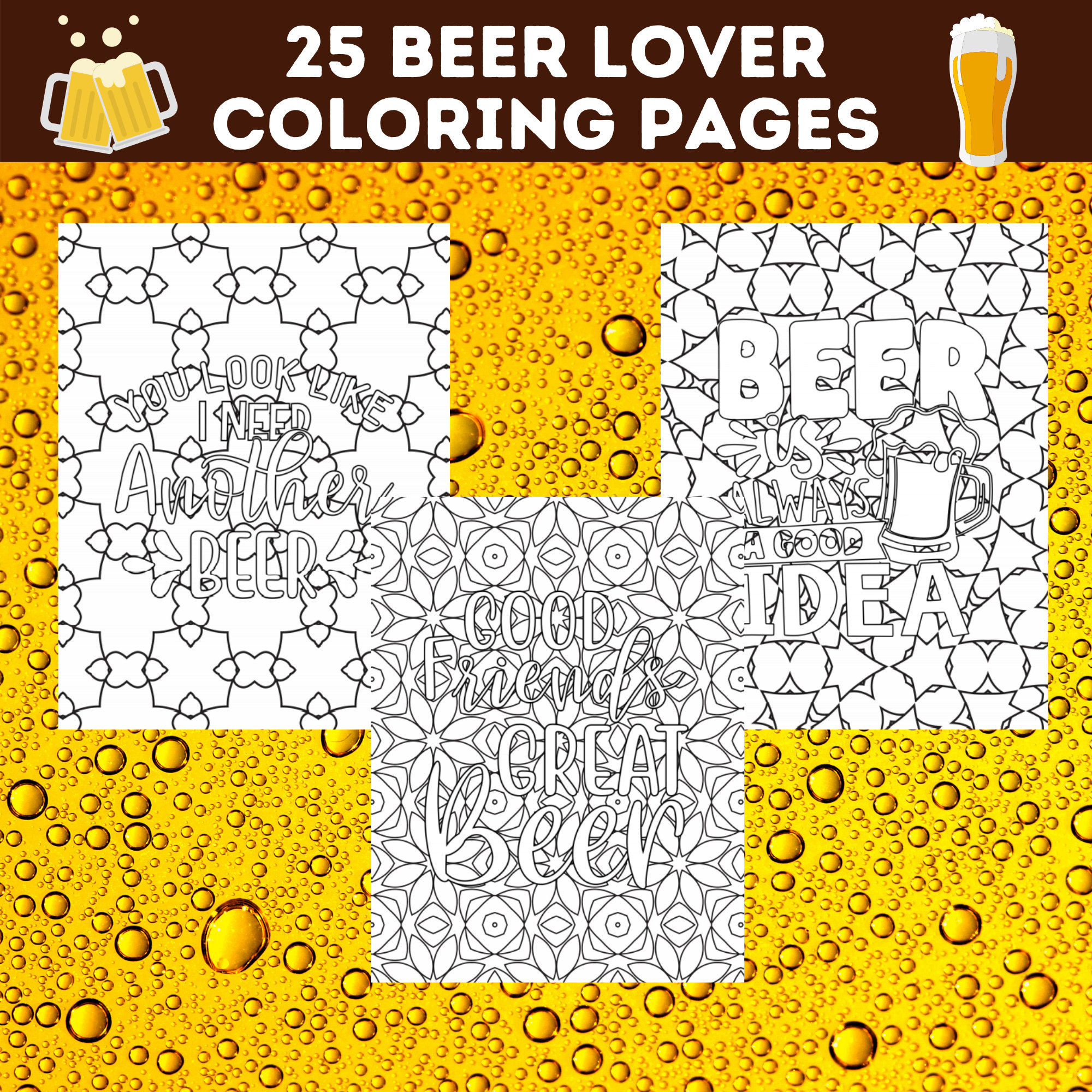25 Beer Lover Coloring Pages Bundle - Il Fullxfull.3138570954 A1eb 