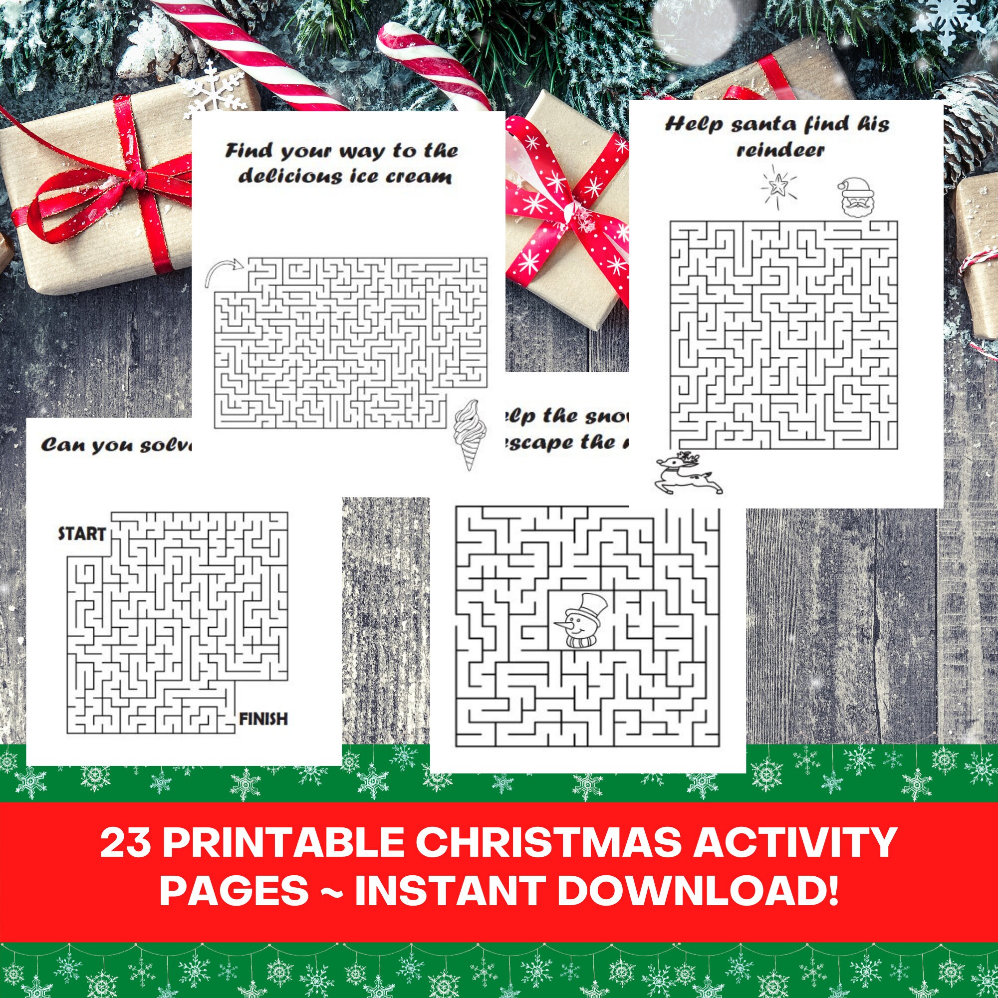 23 Printable Christmas Activity Pages Bundle Coloring Pages - Etsy UK