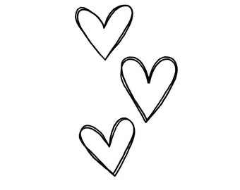 3 Hearts Clip Art PNG SVG JPG Digital Download Art