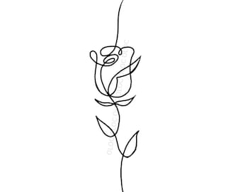 Rose Drawn Clip Art PNG SVG JPG Digital Download Art