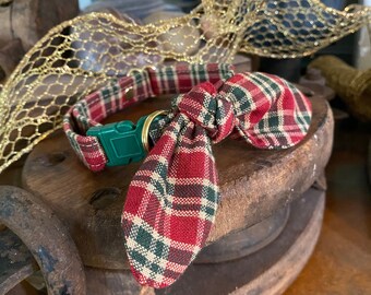 HOLIDAY HOMESPUN Handmade Breakaway Soft Cat Collar