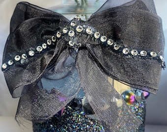 Flower Vase|Rhinestone Vase|Centerpiece|Glam Centerpiece|Gift||Glitter|Vase|Handmade|Bling|Vase|Brush Holder|Decorated Vase|Vase|Gift|Glass