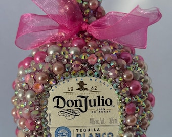 Bottiglia di liquore rosa Don, bottiglia, bottiglia abbagliante, bottiglia scintillante, scintillante, bottiglia di strass, bottiglia rosa, bottiglia decorativa rosa, compleanno
