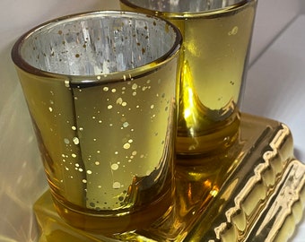 Gold|Glass|Candle Holder|Specked Glass|Candle|Gold Decor|Tea light Candle |Centerpiece| Home Decor|Wedding Decor|Table Decoration