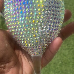 Bicchiere di compleanno/Bicchiere da vino/Bicchiere da vino scintillante/Regalo di nozze/Vetro con strass/Tazza abbagliata/Vetro sfarzoso/Vetro/Strass/Tazza glamour/Regalo