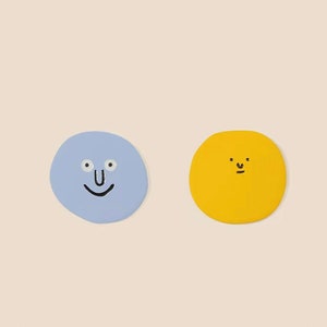 Mismatch funny cute earrings, asymmetrical earrings, color contras face earrings, fashion gifts for her
