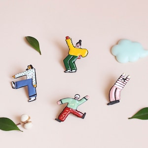New Era People series earrings, unique design earrings, mismatch earrings, unique accessories, cute funny earrings