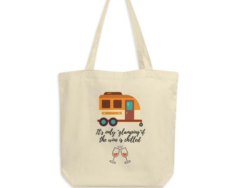 lined tote Glamping tote tote bag