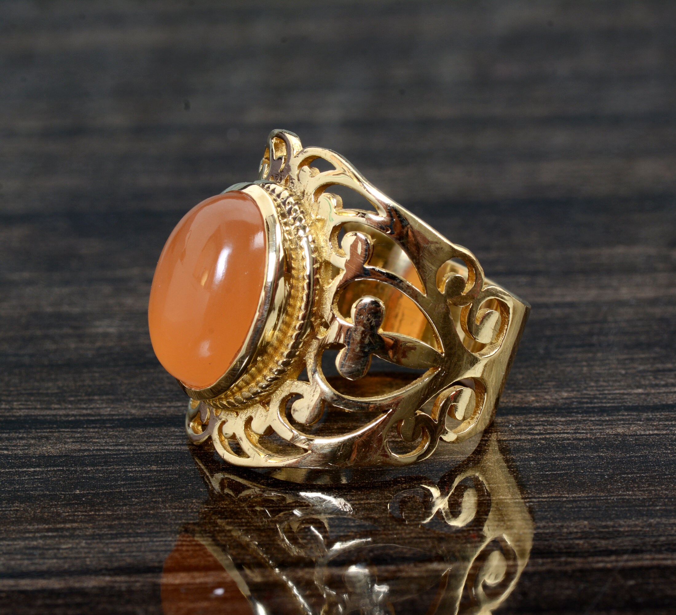 Coral Stone Ring Beautiful Ring Boho Rings Rings For Women Etsy