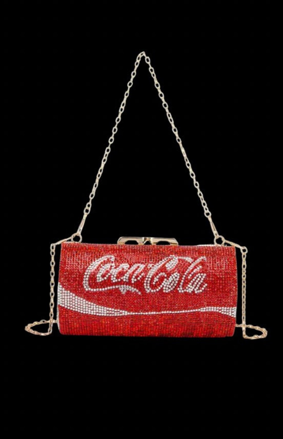 Women Fashion Diamond Bling Coca-cola Handbag, Shoulder Bag, Chain ...