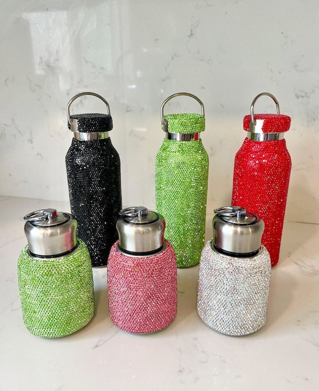 TOP QUALITY Swarovski Crystal Water Thermal Bottles // Stainless Steel