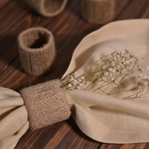 Rope Napkin Rings Set of 6, Christmas Table Setting, Farmhouse Napkin Ring, Wedding Table Decor,  Rustic Wedding Decor