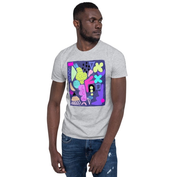Short-Sleeve Unisex T-Shirt Summer Vibes T shirt Hand drawn funky abstract print