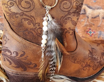 Topper per stivali da matrimonio, decorazioni per stivali, topper per stivali con piume/perline, fatto a mano, aggiungi un po' di bling ai tuoi stivali da cowboy. Prendine uno per tutte le tue damigelle d'onore