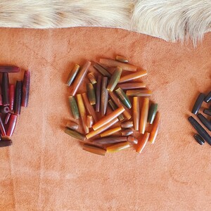 Buffalo Hornand Bone Hairpipe Beads, 1/2", 1" and 1.5", Red, Black, Antique Bone, Bone, Turquoise AmberBrown image 3