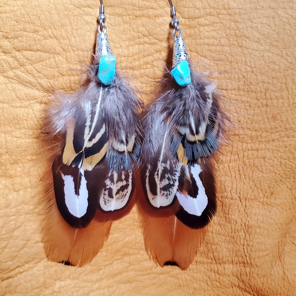 Custom Real Feather Earrings, Natural Feather Earrings, Handmade Earrings, Rooster Feather, Handmade with Real Feathers