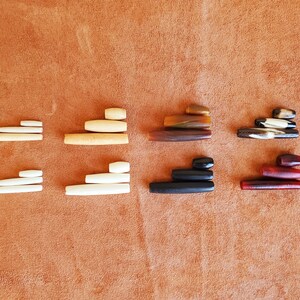 Buffalo Hornand Bone Hairpipe Beads, 1/2", 1" and 1.5", Red, Black, Antique Bone, Bone, Turquoise AmberBrown image 4