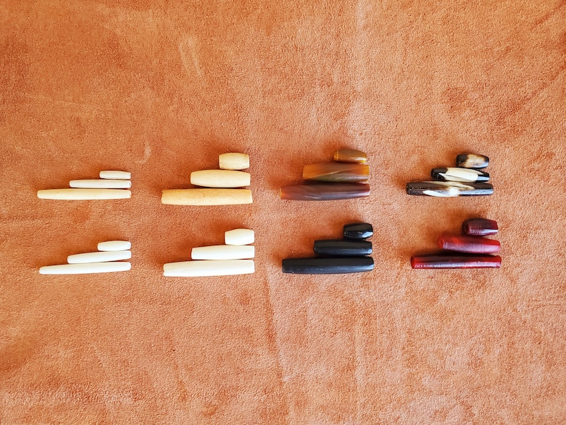 Buffalo Hornand Bone Hairpipe Beads, 1/2", 1" and 1.5", Red, Black, Antique Bone, Bone, Turquoise AmberBrown image 4