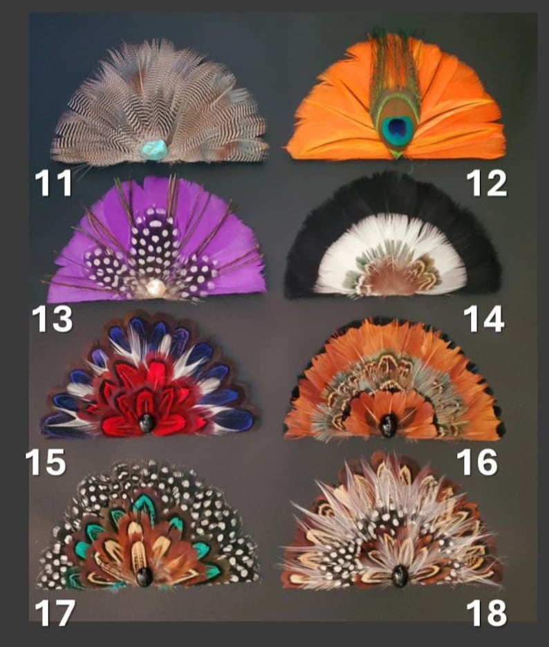 Abanico de plumas para sombreros de camionero (21 estilos). Pégalo tú mismo con pegamento caliente a tu sombrero de vaquero, sombrero de camionero o gorra de béisbol. Sombreros no incluidos. Se venden por unidad. imagen 3