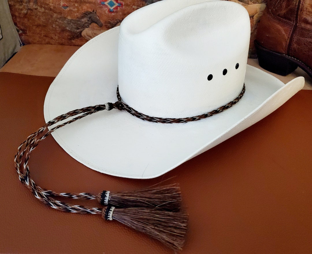 Braided Genuine Horehair Hat Band - Neutral Colors main image 1