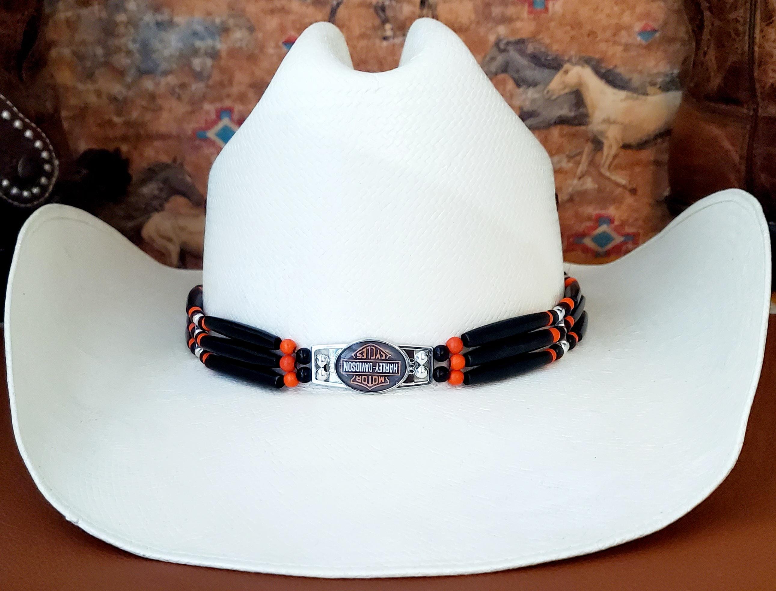 Harley Davidson Western Cowboy Hat Band - Orange / Black 