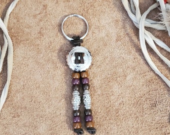 CALEE キャリー SILVER STAR CONCHO LEATHER KEY RING