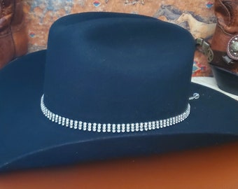 Fascia per cappello con strass, cowboy, cowgirl, fascia per cappello con diamanti e cristalli scintillanti, regolabile