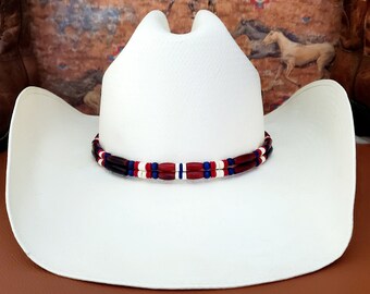 Fascia Per Cappello Da Cowboy Sud-Ovest – Perline Multicolore Regolabile