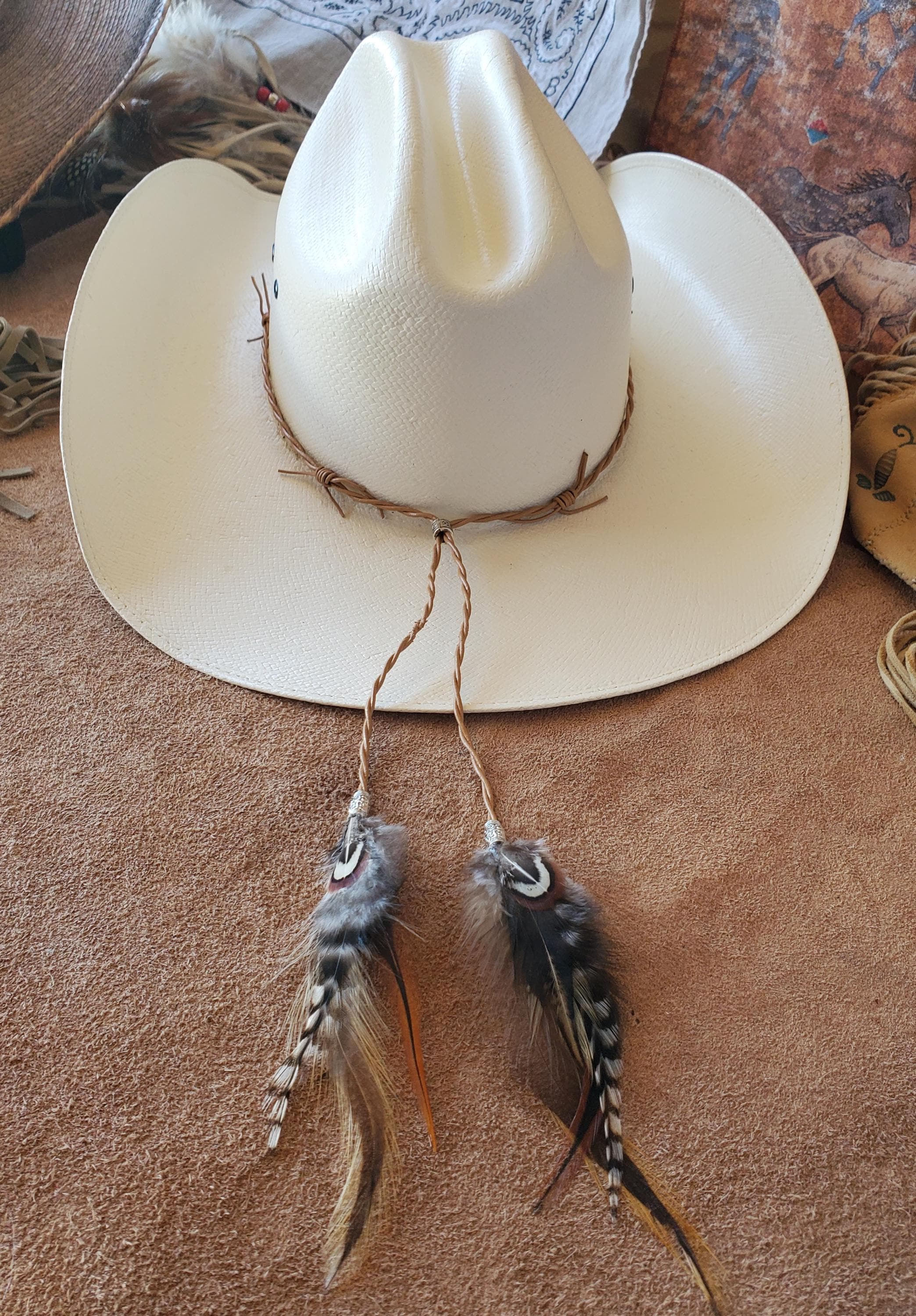 Cowboyhutband Ersatz – Vintage PU-Leder Hutgürtel Für Stroh-, Fedora- & Panamahüte (verstellbar, 125 Cm)