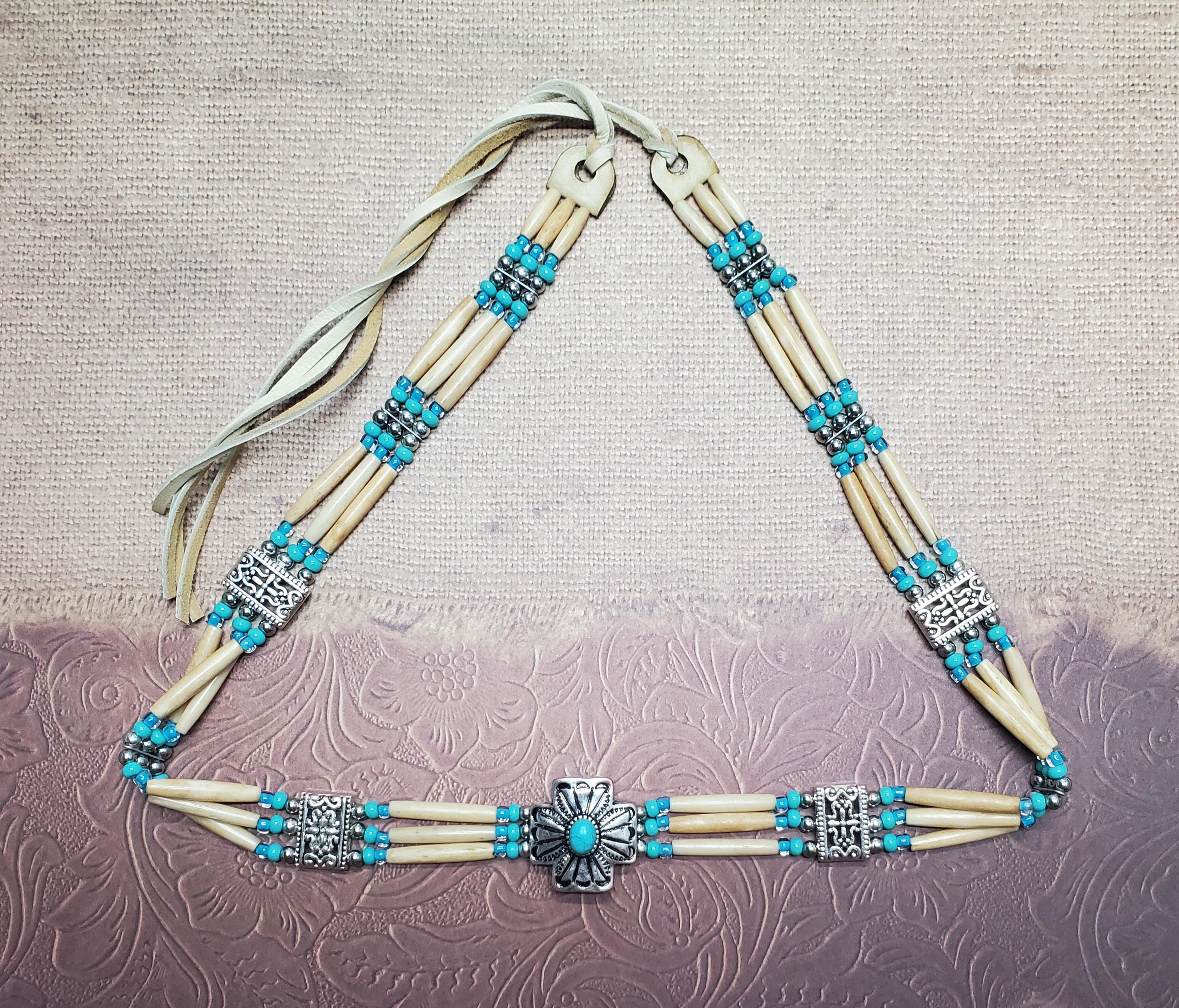 PHALIN Fascia Per Capelli Western Con Strass, Nodo E Ciondoli Stivali E Cappello Da Cowboy - Turchese